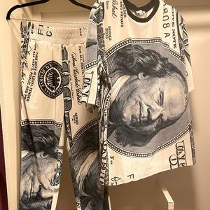 FashionNova Money Print Two Piece Velour Set